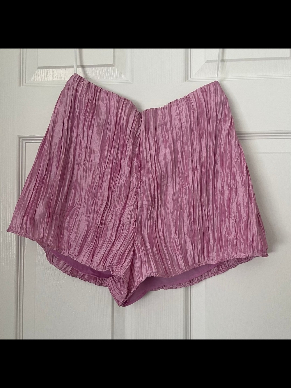 Lovers + Friends Pink Crinkled Alden Shorts